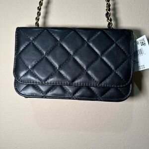 American Eagle Outfitters Black Quilted Crossbody Purse Clutch (AA)